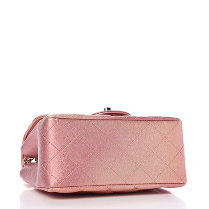 Chanel Metallic Lambskin Quilted Ombre Mini Square Flap Pink 4 of 10