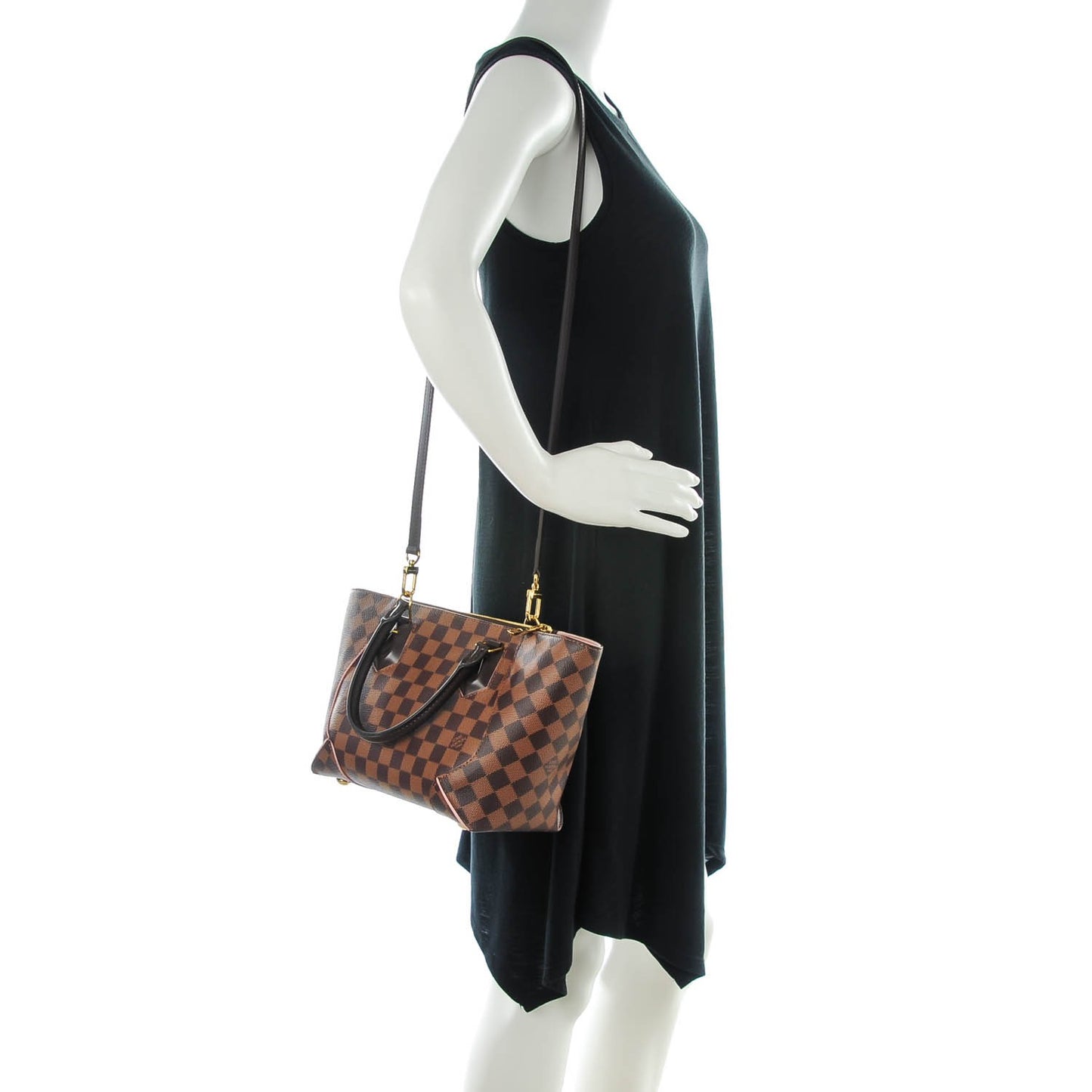 Damier Ebene Caissa Tote PM Rose Ballerine