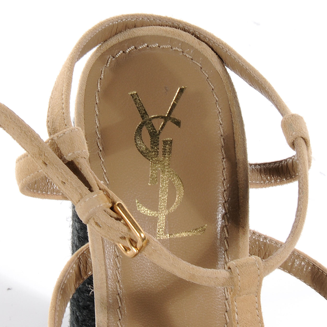 Saint Laurent Gipsy 105 Platform Cage Espadrille Sandals 10 5 of 12