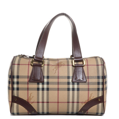 Burberry Haymarket Check Studded Bowler Brown 1 of 8