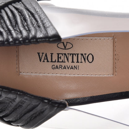 Valentino Garavani Ruched Lambskin PVC B-Drape Pumps 39 Black 8 of 13