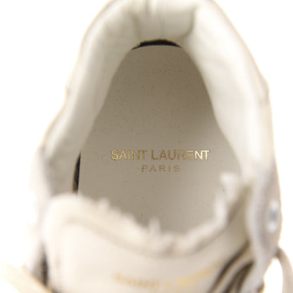 Saint Laurent Distressed Canvas Womens Classic Court High Top Sneakers 37.5 Milk Panna 8 of 11