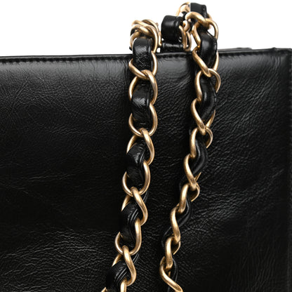 Chanel Shiny Aged Calfskin North South Shopping Bag Black 14 of 14