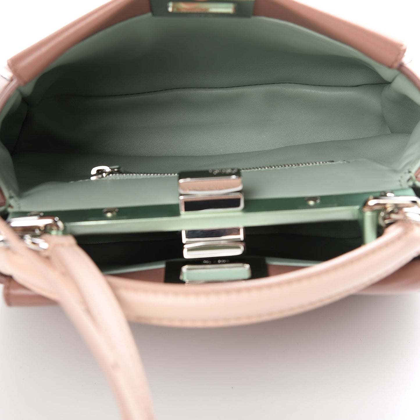 Nappa Colorblock Mini Peekaboo Iconic Satchel English Rose Plaster Oxigen