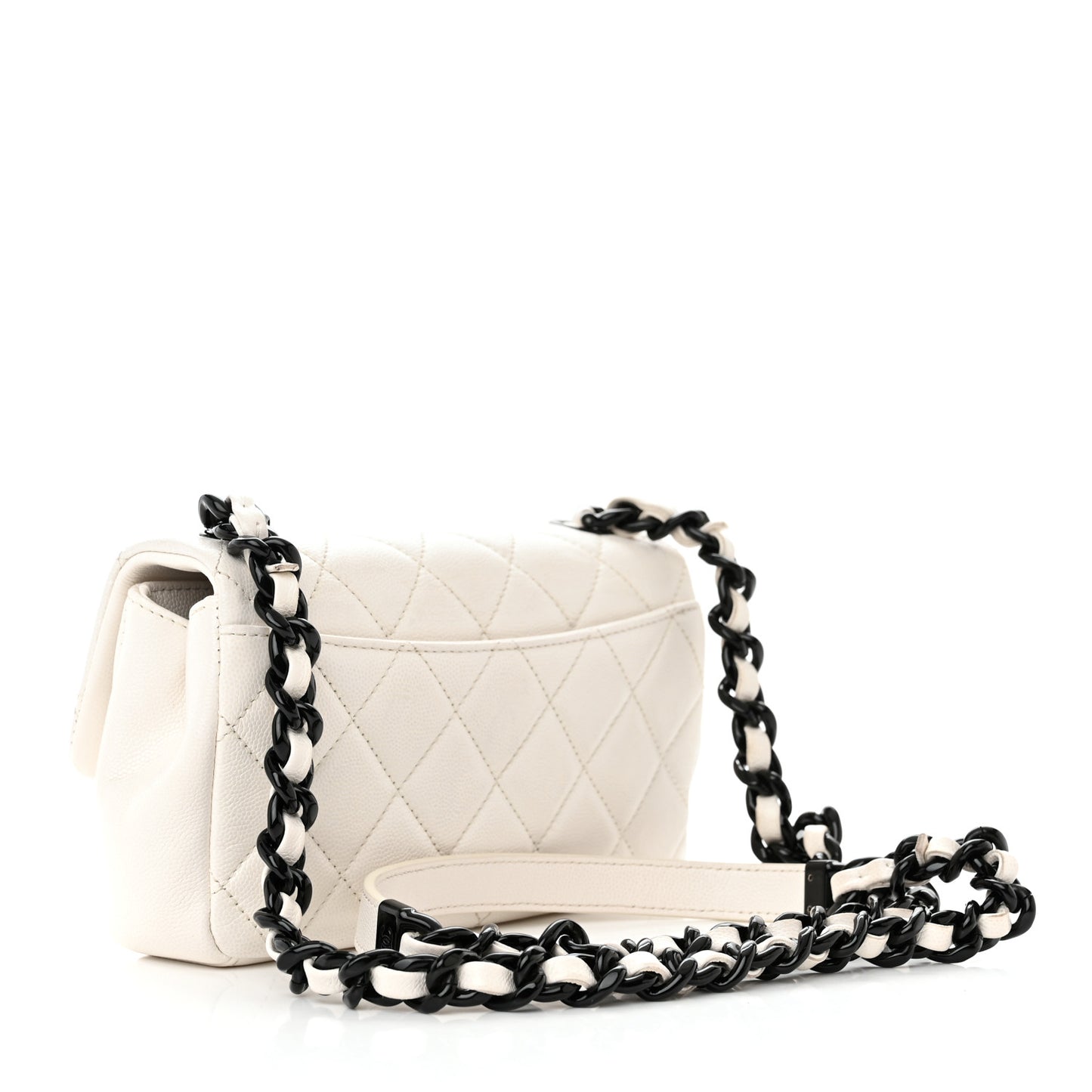 Caviar Quilted My Everything Small Flap White Black