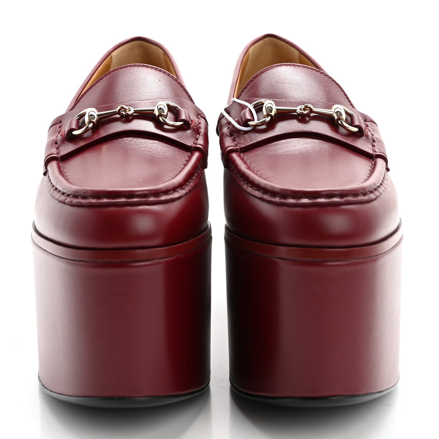 Gucci Ancora Calfskin Womens Horsebit Platform Loafers 36.5 Rosso 2 of 13