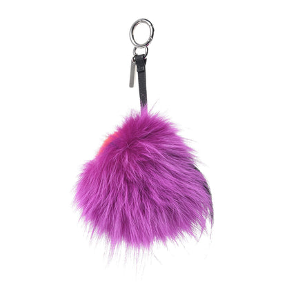 Fendi Fox Mink Goat Fur Oret Monster Bag Bug Charm Orchid Black 5 of 5