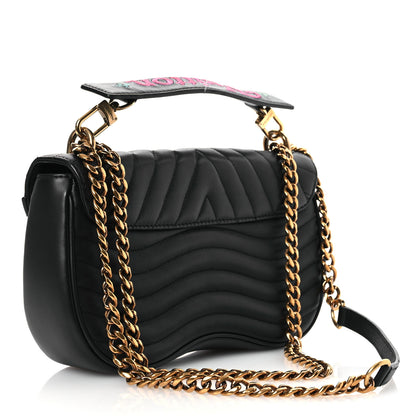 Louis Vuitton Calfskin Embroidered New Wave Chain MM Black 3 of 14