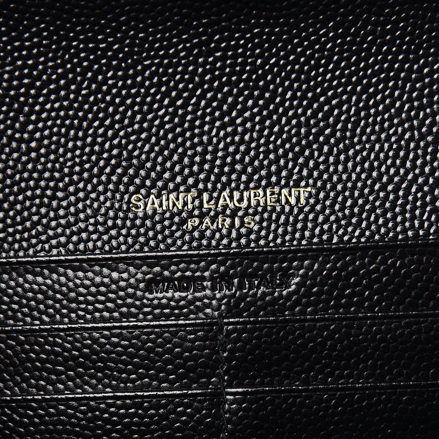 Saint Laurent Grain De Poudre Matelasse Chevron Monogram Flap Wallet Black 6 of 6