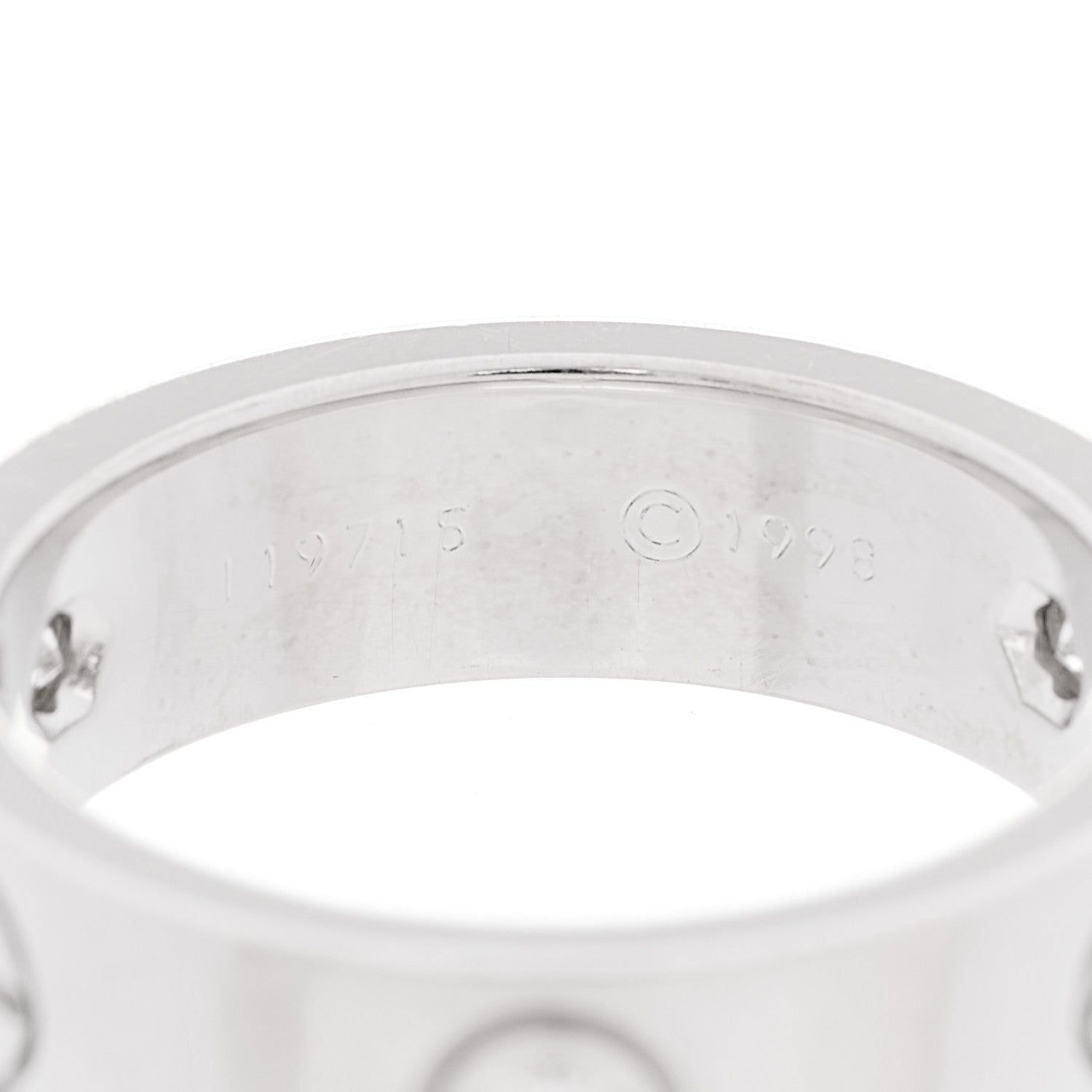 Cartier 18K White Gold 3 Diamond 5.5mm LOVE Ring 51 5.75 5 of 6