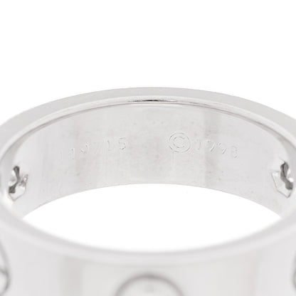 Cartier 18K White Gold 3 Diamond 5.5mm LOVE Ring 51 5.75 5 of 6