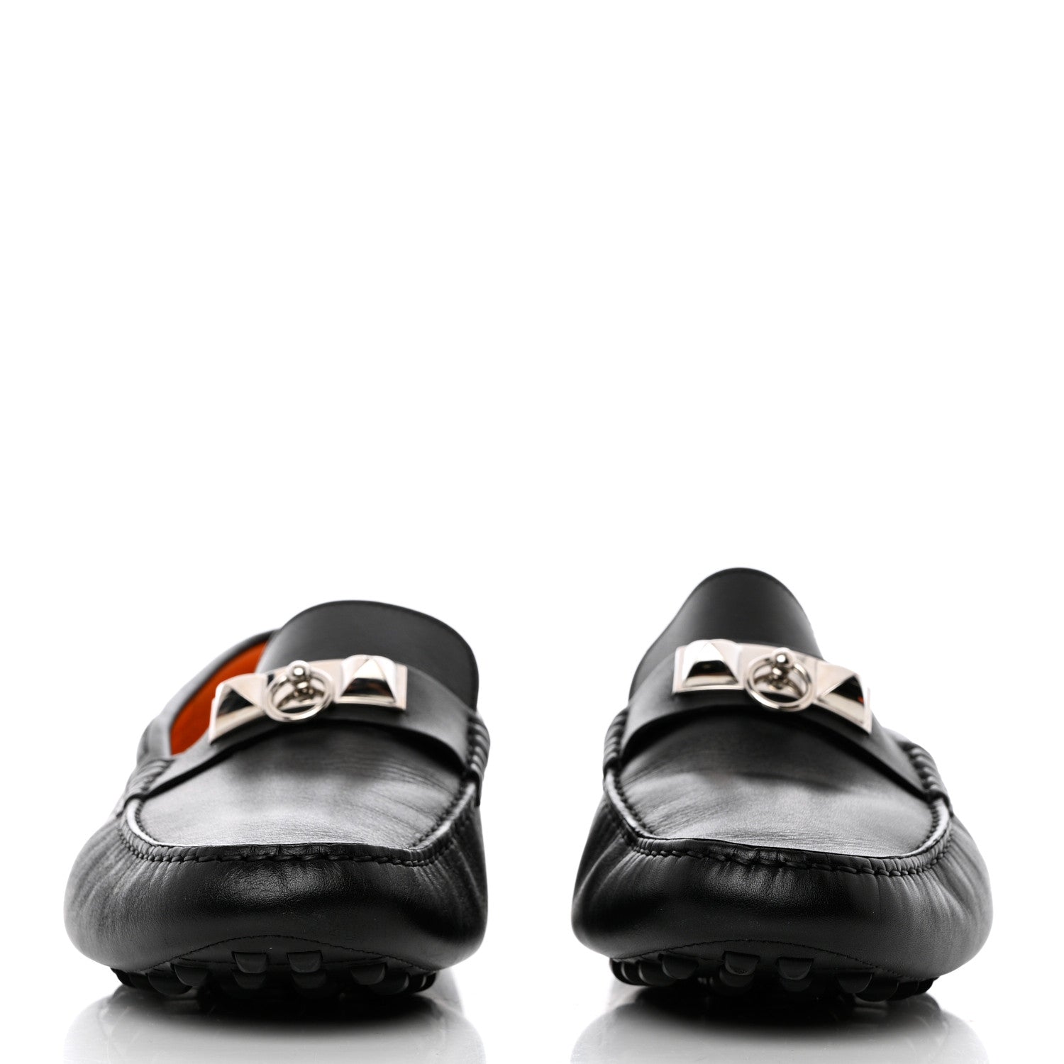 Hermes Supple Calfskin Mens Irving Driving Moccasin Loafers 42 Black 2 of 11