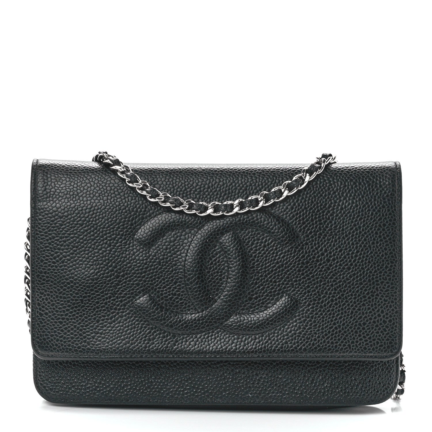 Chanel Caviar Timeless CC Wallet On Chain WOC Black 1 of 11