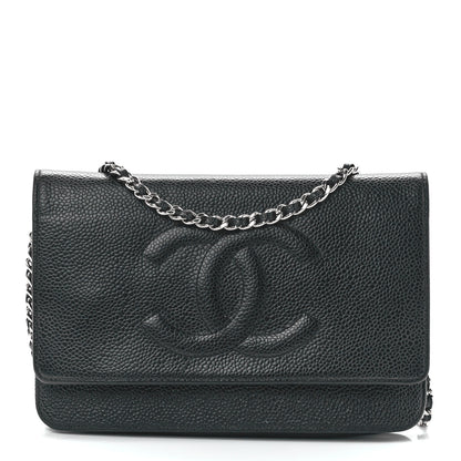 Chanel Caviar Timeless CC Wallet On Chain WOC Black 1 of 11