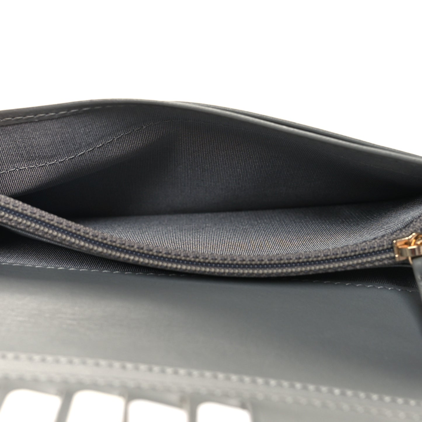 Lambskin Quilted Boy Yen Wallet Grey