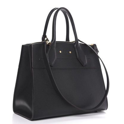 Louis Vuitton Calfskin City Steamer MM Black 2 of 9