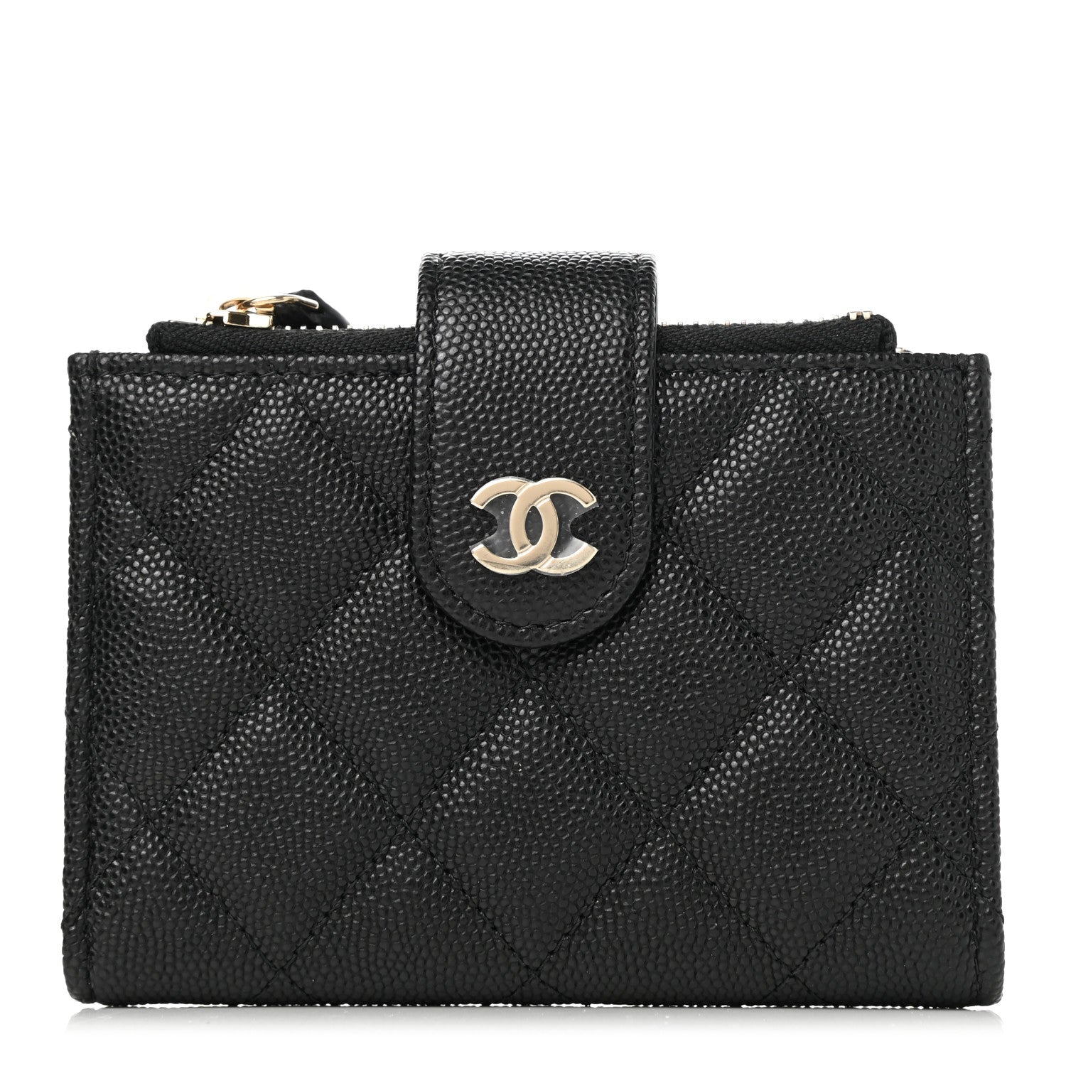 Chanel Caviar Quilted Compact Zipped Pocket Wallet Black 1 of 9