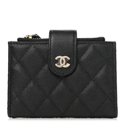 Chanel Caviar Quilted Compact Zipped Pocket Wallet Black 1 of 9