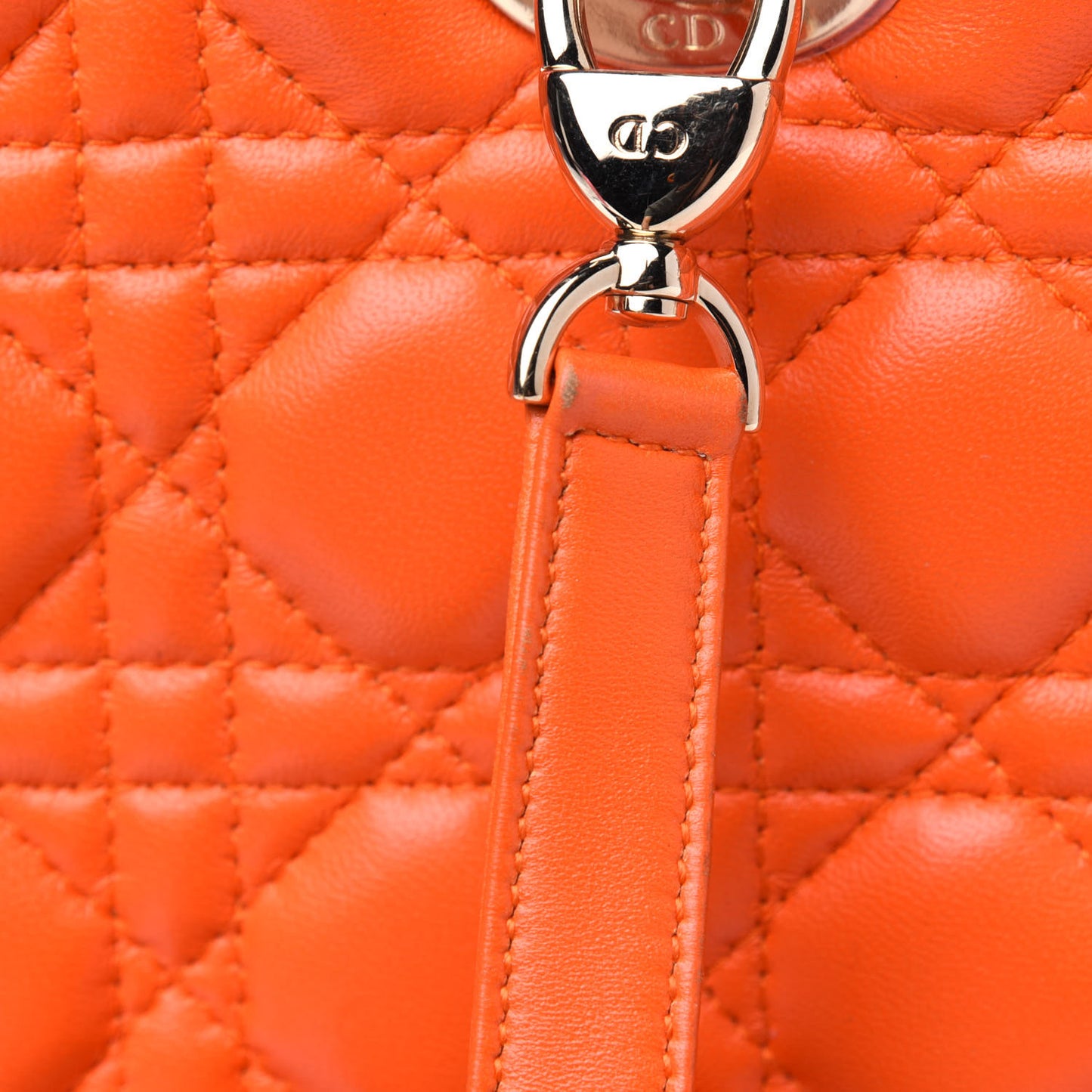 Lambskin Cannage Large Lady Dior Orange