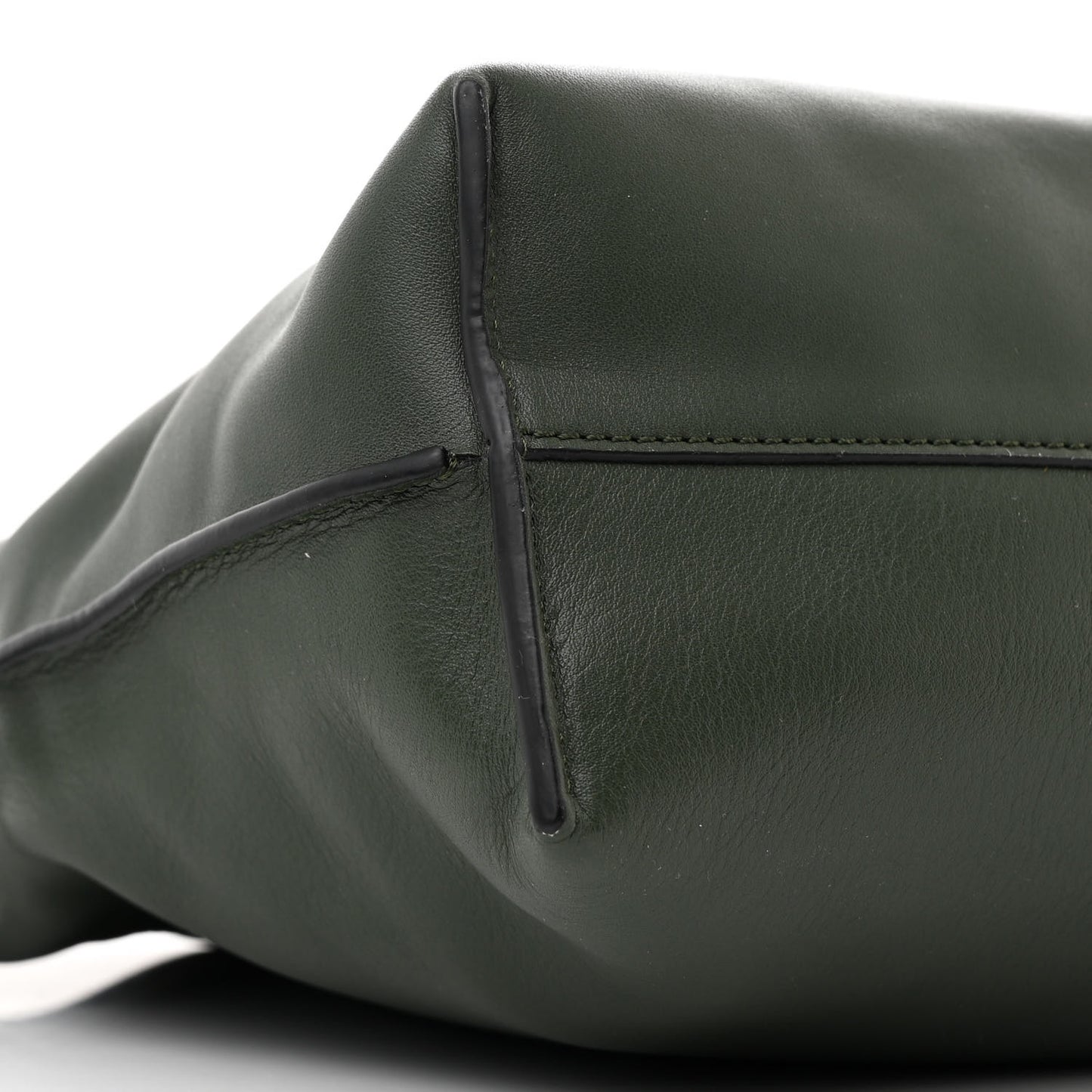 Calfskin Flamenco Knot Clutch Vintage Khaki