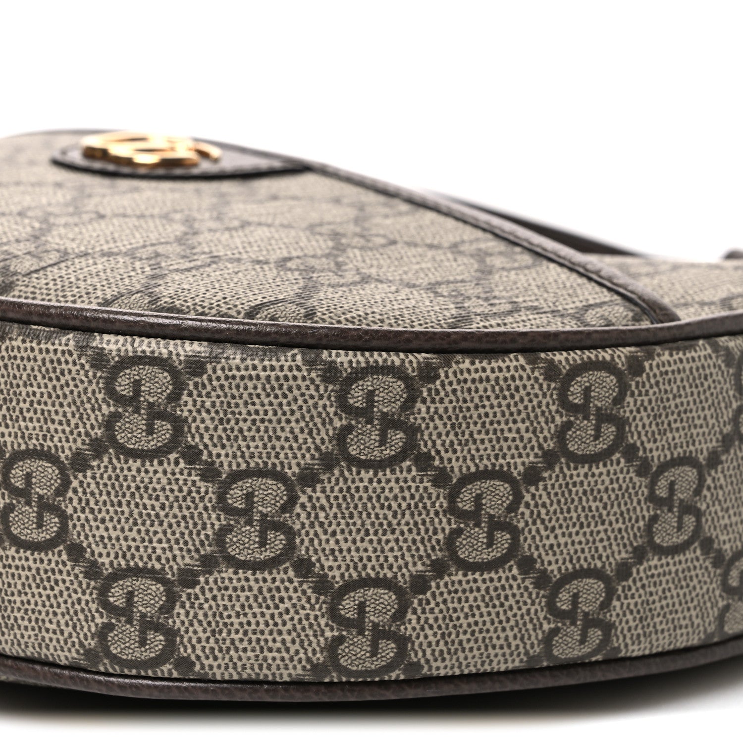 Gucci GG Supreme Monogram Textured Dollar Calfskin Small Ophidia Shoulder Bag Beige Ebony New Acero 10 of 10