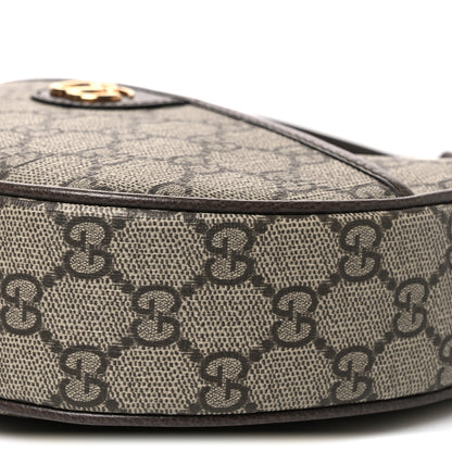 Gucci GG Supreme Monogram Textured Dollar Calfskin Small Ophidia Shoulder Bag Beige Ebony New Acero 10 of 10