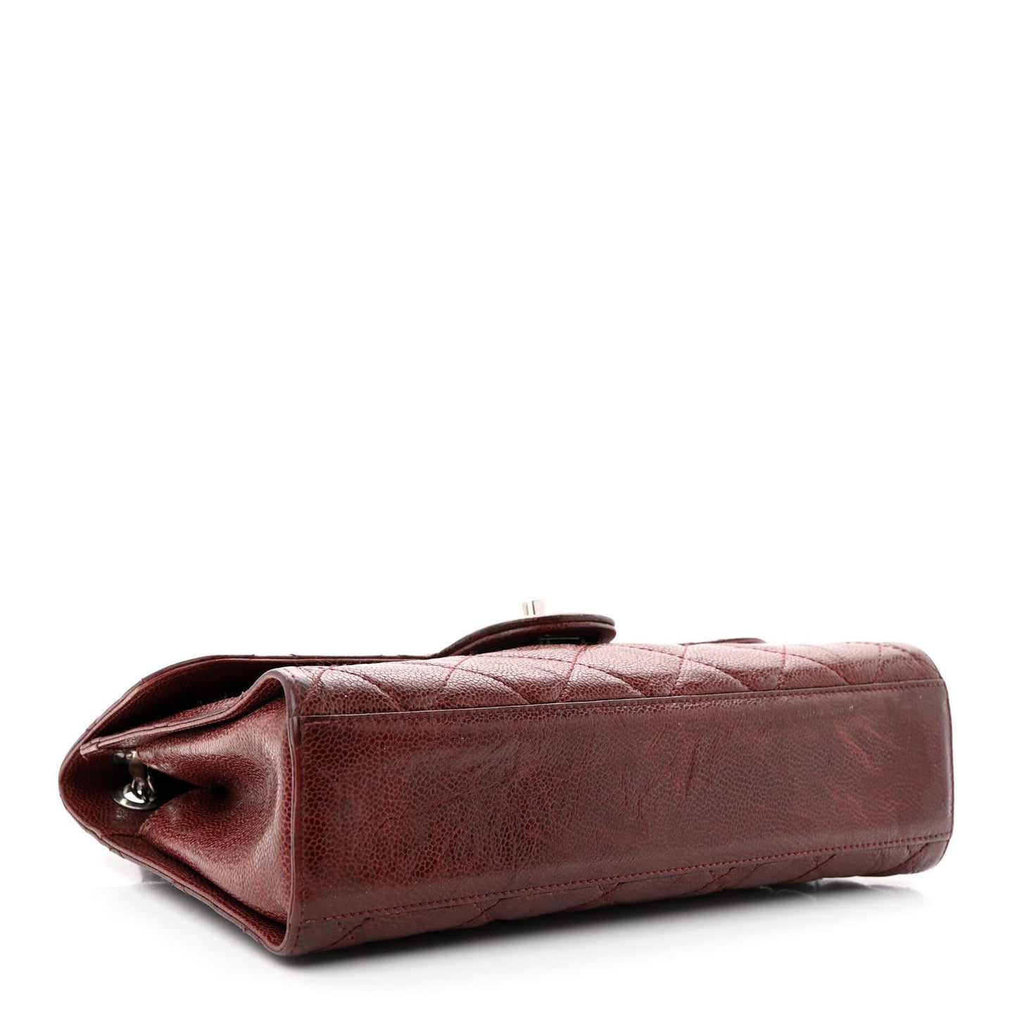 Crumpled Grained Calfskin Medium CC Crave Flap Bordeaux