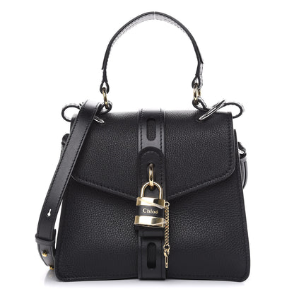 Chloe Shiny Grained Calfskin Small Aby Day Shoulder Bag Black 1 of 8
