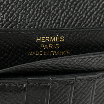 Hermes Epsom Bearn Compact Wallet Black 6 of 7