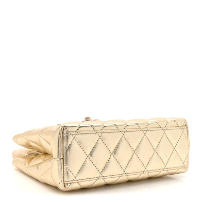 Chanel Metallic Shiny Aged Calfskin Quilted Nano Kelly Shopper Gold 4 of 10