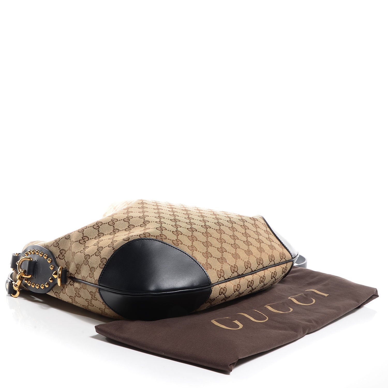 Gucci Monogram Medium Patti Stud Hobo Black 4 of 7