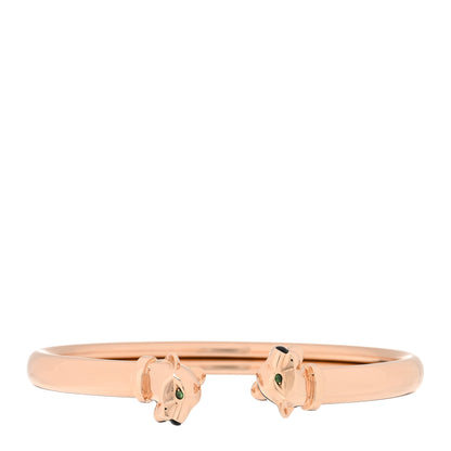 Cartier 18K Pink Gold Tsavorite Garnet Onyx Panthère De Cartier Cuff Bracelet 18 1 of 4