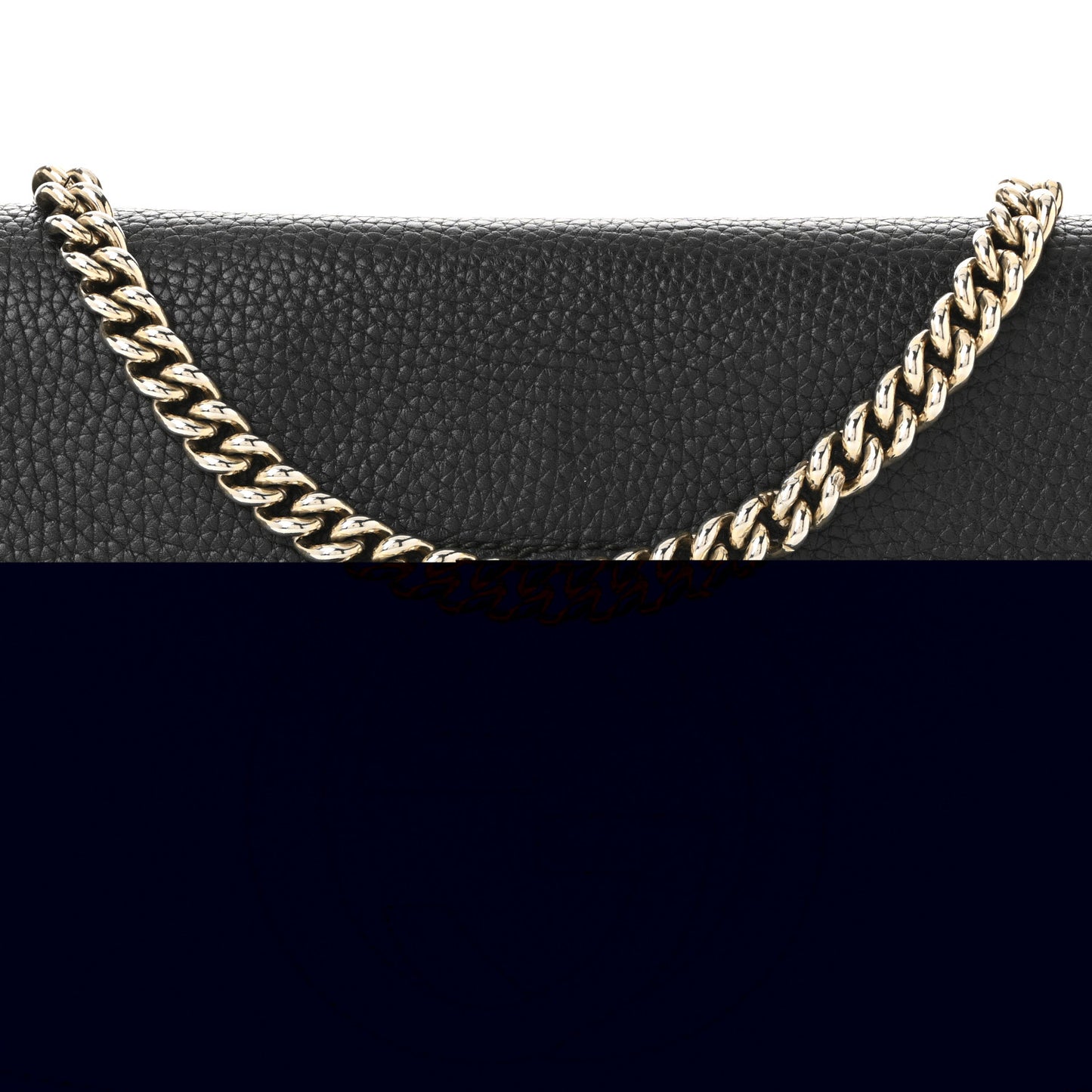Pebbled Calfskin Medium Soho Flap Crossbody Black