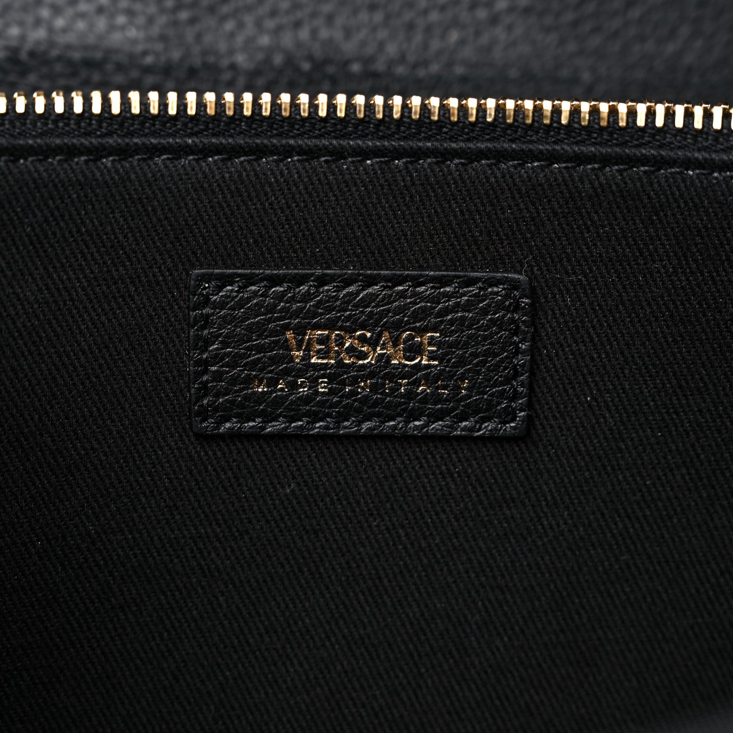 Versace Grained Calfskin Virtus Wallet On Chain Black 6 of 10