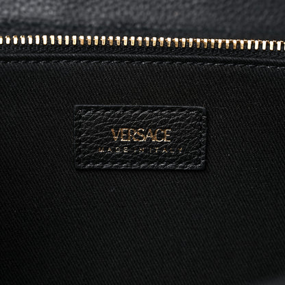 Versace Grained Calfskin Virtus Wallet On Chain Black 6 of 10