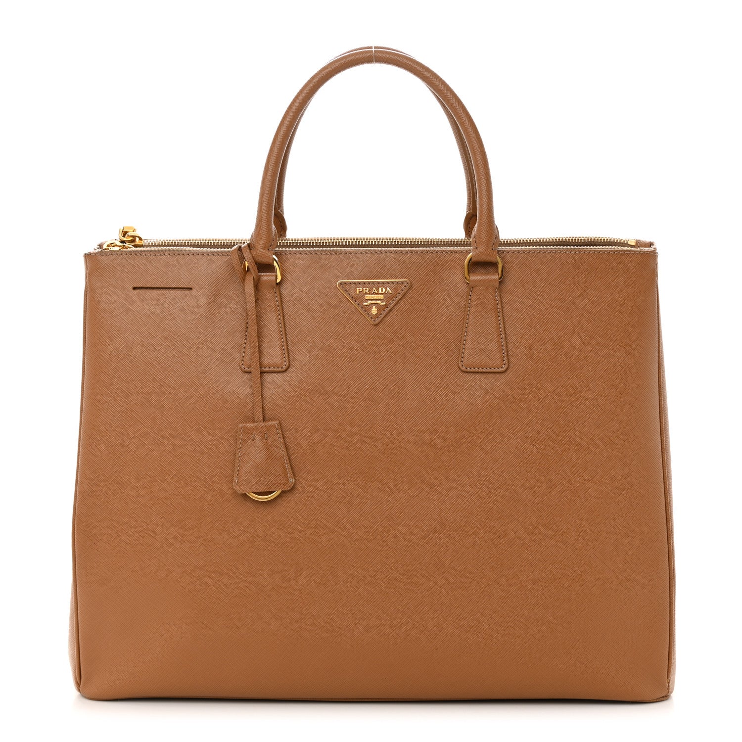 Prada Saffiano Lux Extra Large Galleria Double Zip Tote Caramel 1 of 19