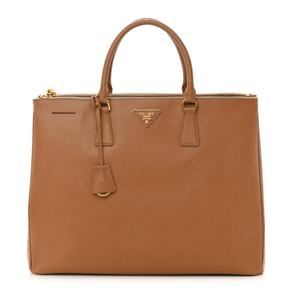 Prada Saffiano Lux Extra Large Galleria Double Zip Tote Caramel 1 of 19