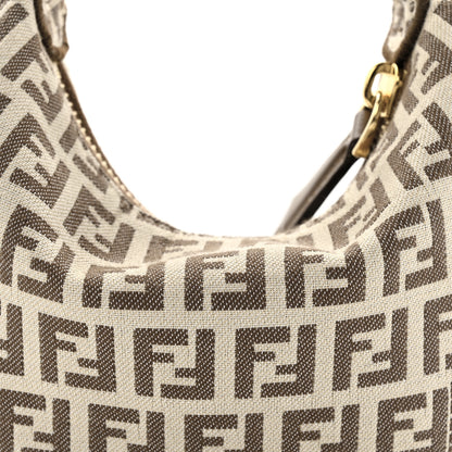 Fendi Fabric Jacquard FF 1974 Nano Fendigraphy Hobo Charm Beige 8 of 12