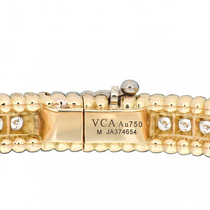 Van Cleef & Arpels 18K Yellow Gold Diamond Perlee 1-Row Bangle Bracelet M 4 of 5