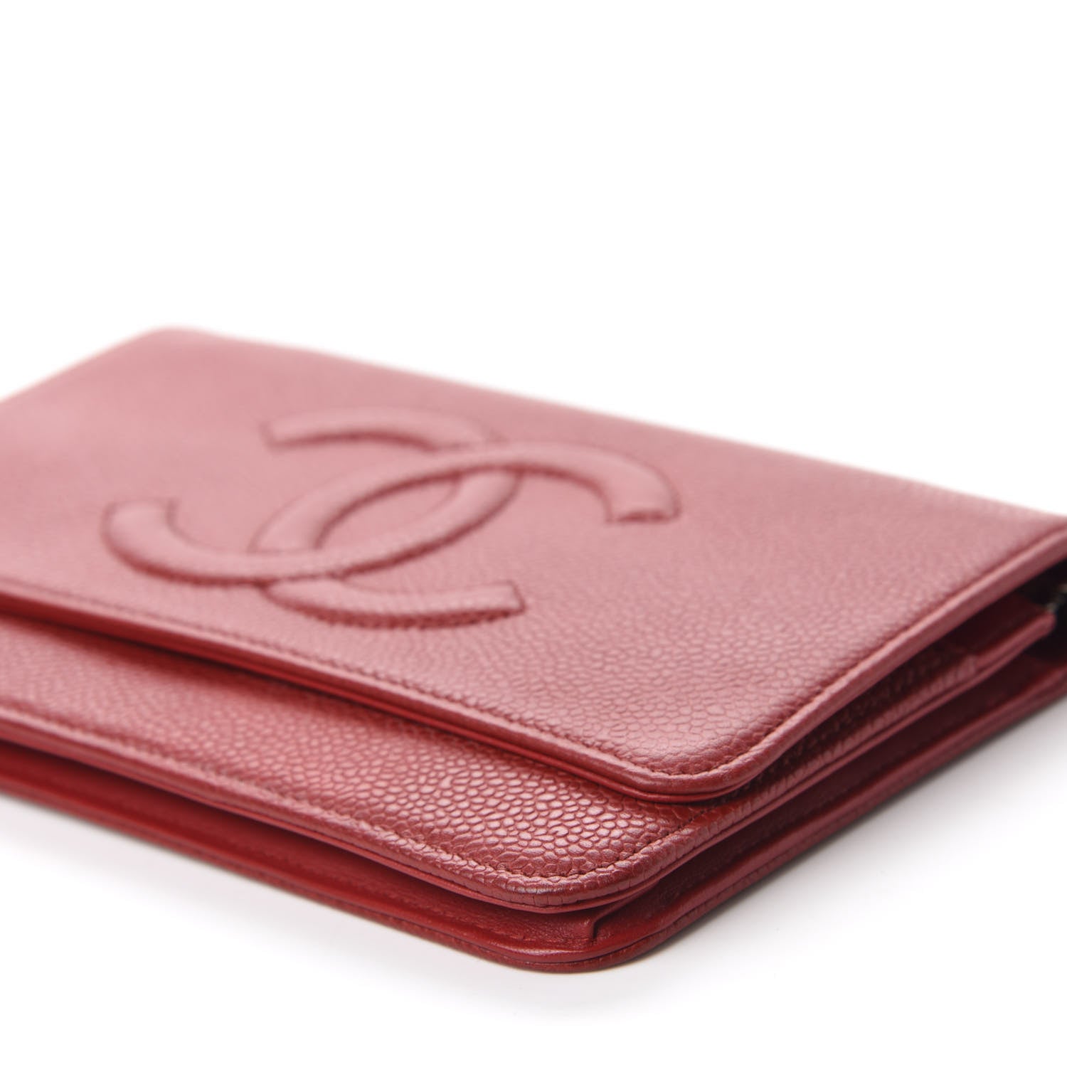 Chanel Caviar Timeless CC Wallet On Chain WOC Red 7 of 14