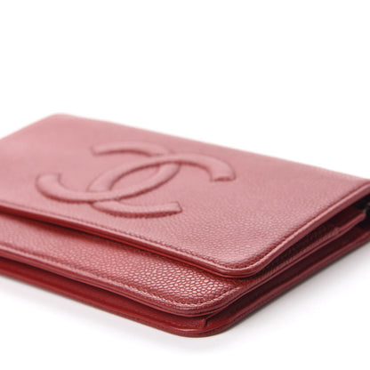 Chanel Caviar Timeless CC Wallet On Chain WOC Red 7 of 14