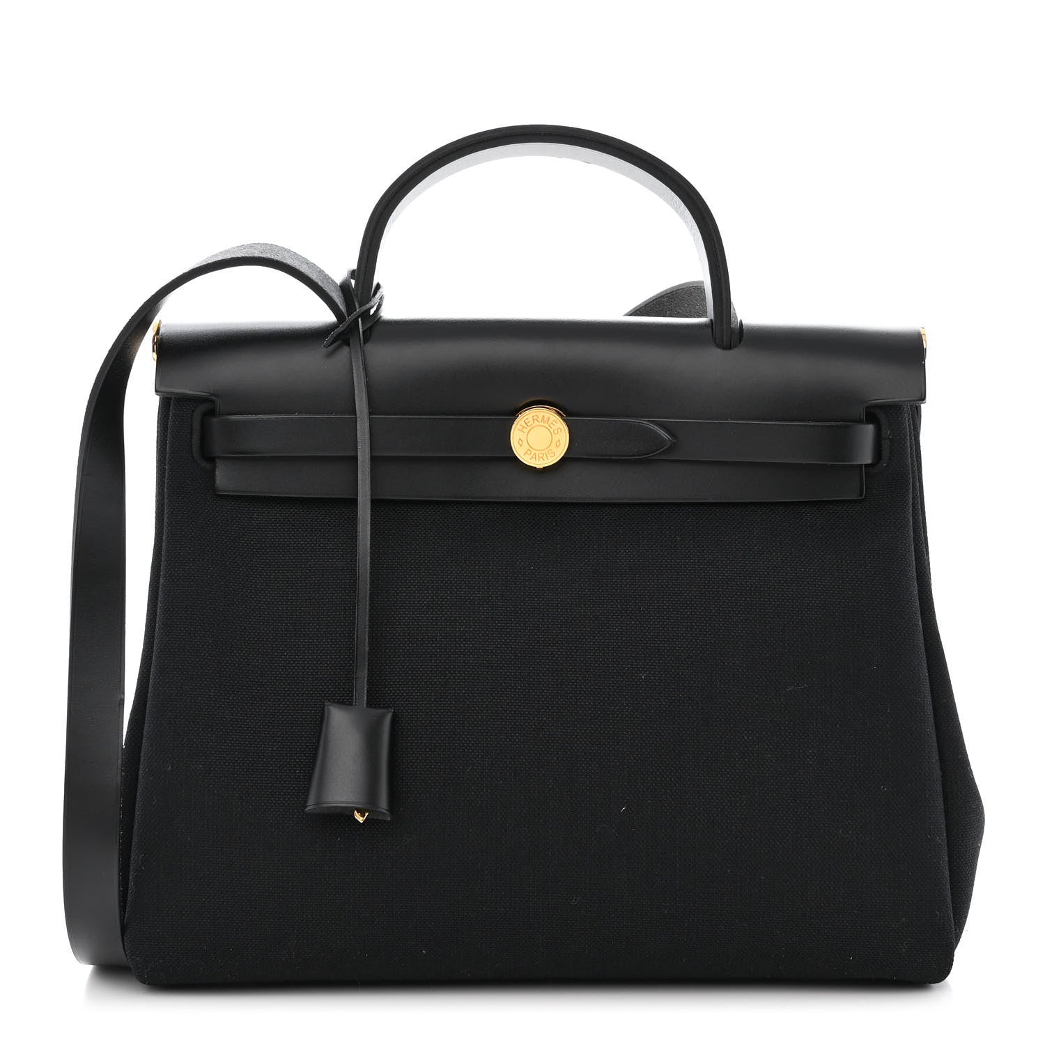 Hermes Military Toile Vache Hunter Herbag Zip PM 31 Black 3 of 14