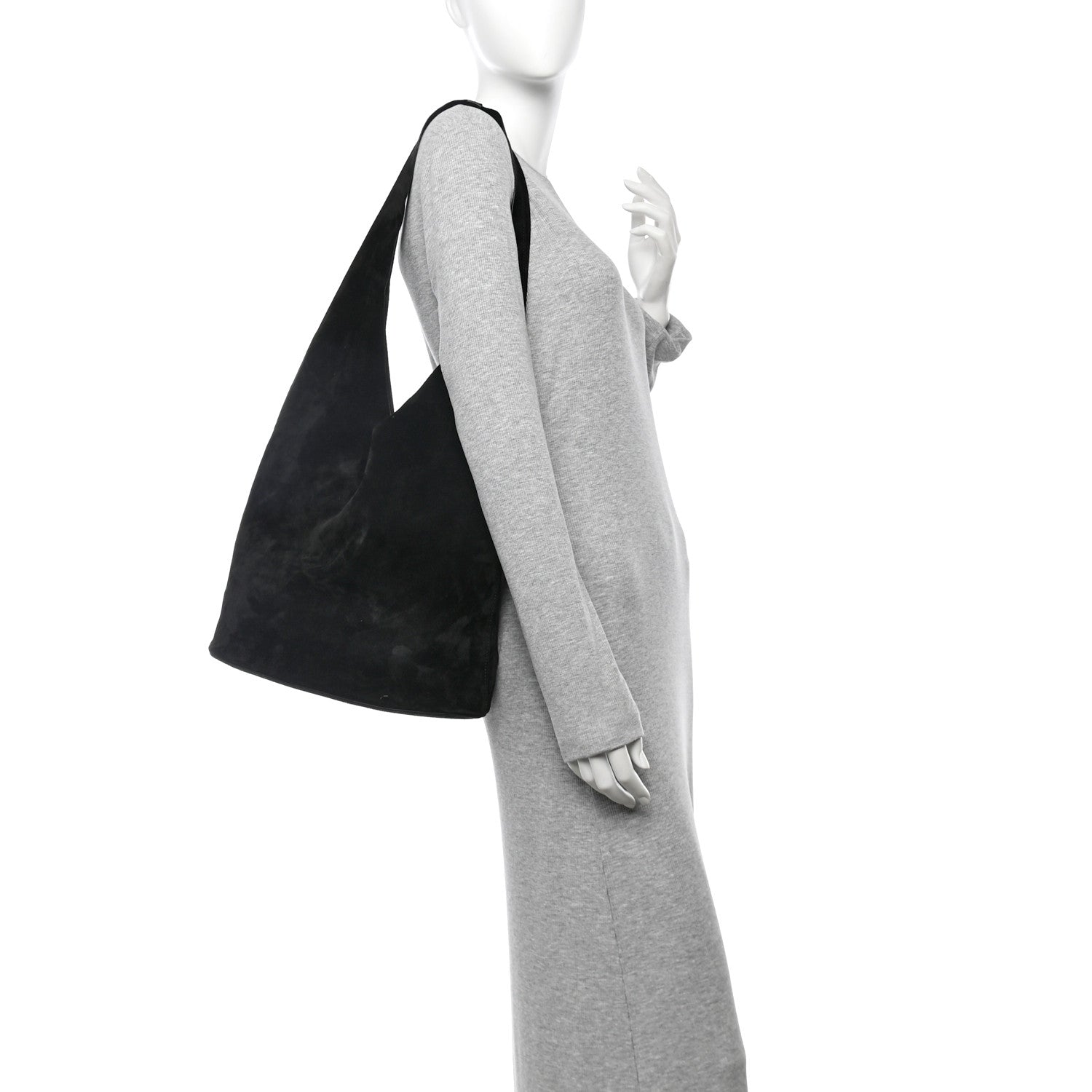The Row Suede Bindle Bag Black 2 of 8