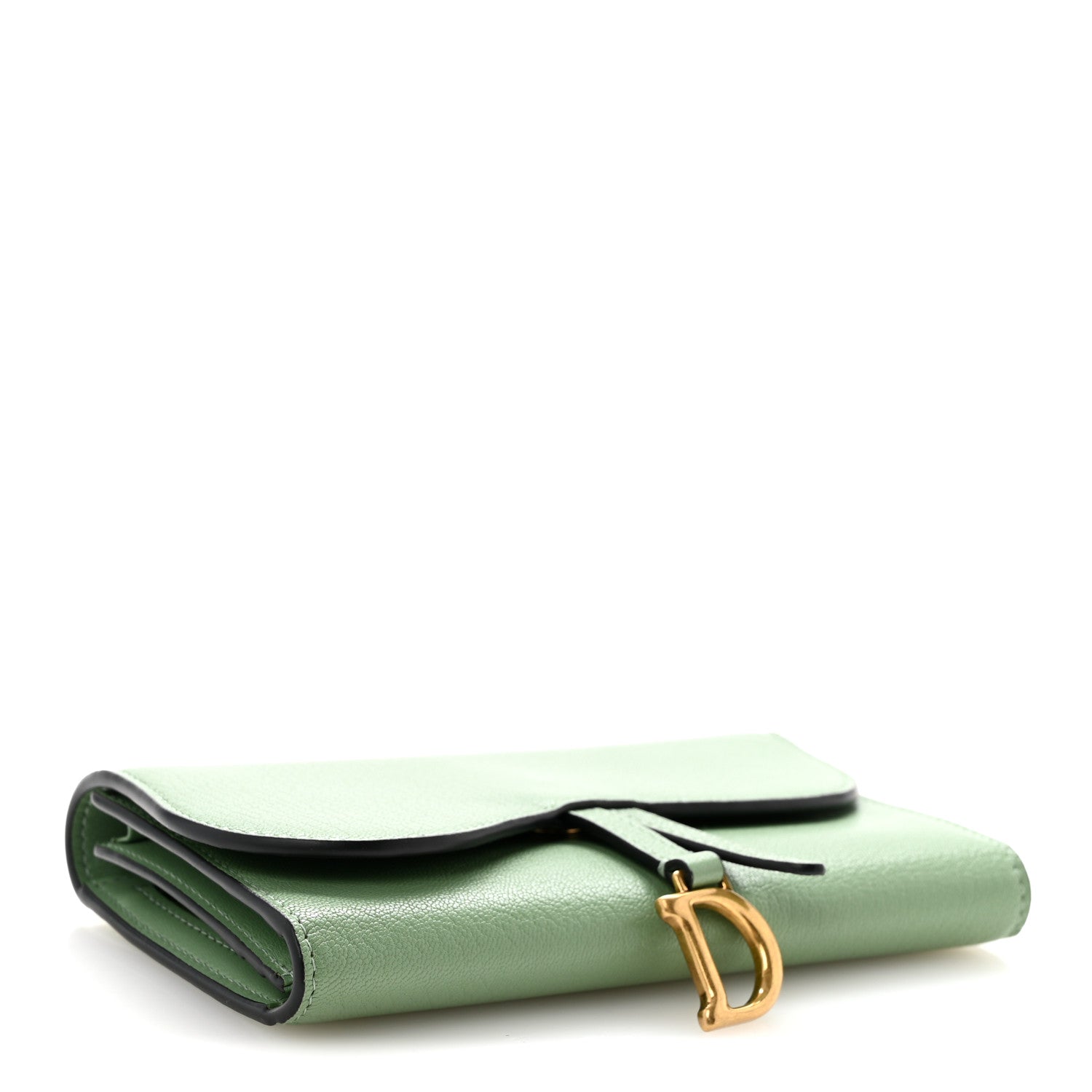 Christian Dior Goatskin Saddle Long Wallet Queen Mint 4 of 8