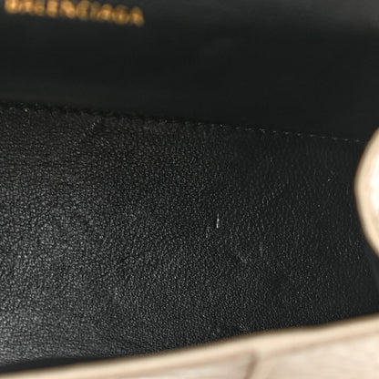 Balenciaga Metallic Shiny Calfskin Crocodile Embossed Hourglass Top Handle Bag XS Light Gold 13 of 13