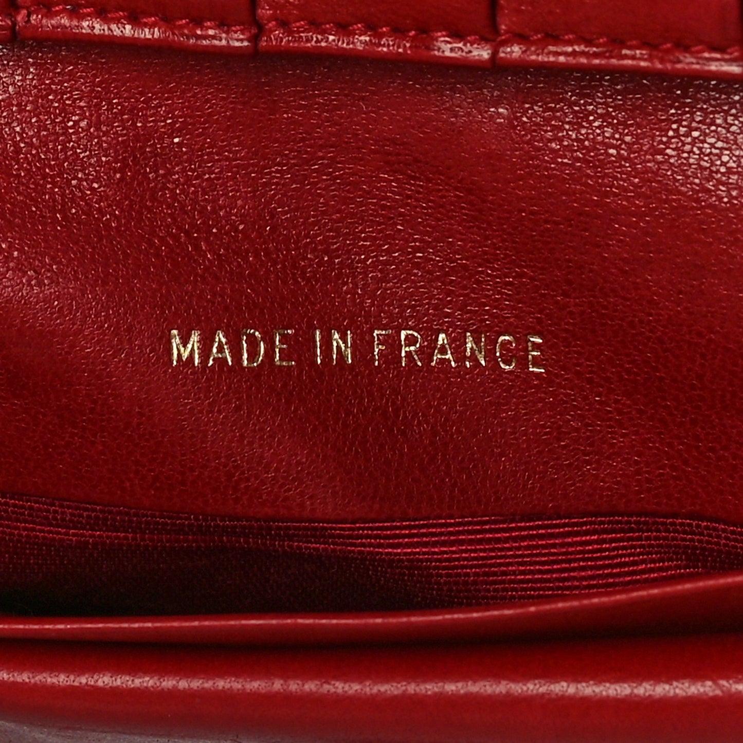 Calfskin Diamond Stitched French Wallet Red