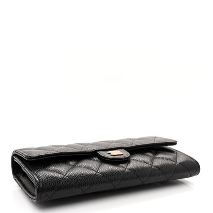 Chanel Caviar Quilted Large Gusset Flap Wallet Black 4 of 9