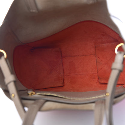 Celine Grained Calfskin Small Vertical Bi-Cabas Beige Red 6 of 17