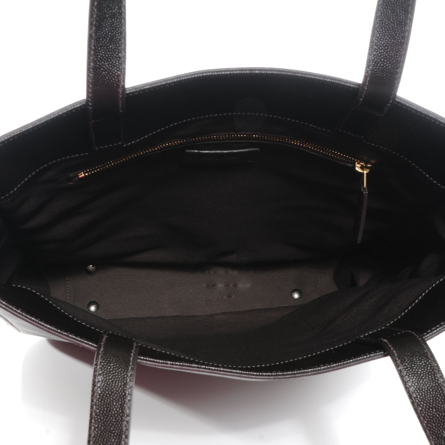 Grain de Poudre Textured Leather North/South Medium Museum Tote Brown