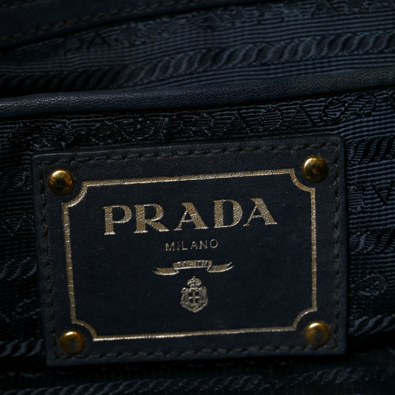 Prada Soft Calf Chain Tote Blue 5 of 8